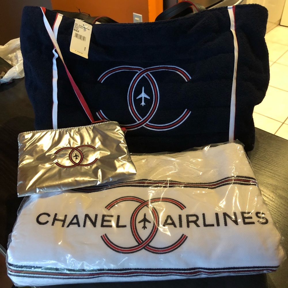 NWT Chanel Airlines Tote/Beach Bag Reversible